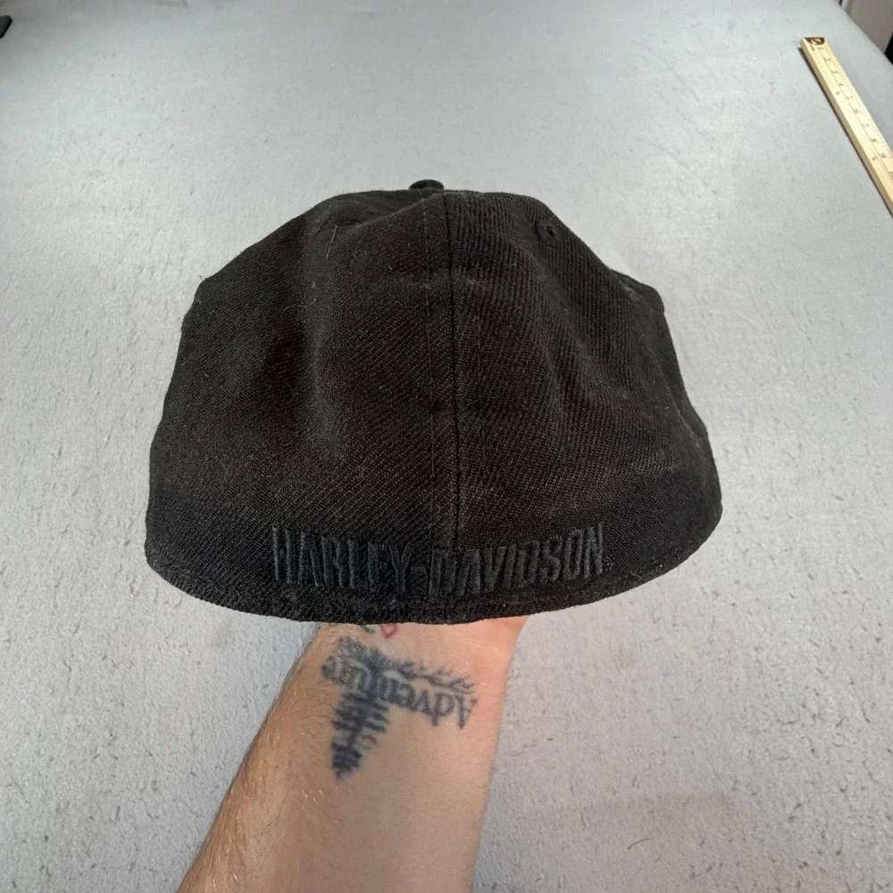 Harley-Davidson New Era 59FIFTY Fitted Hat Black Tonal Logo 7 3/4